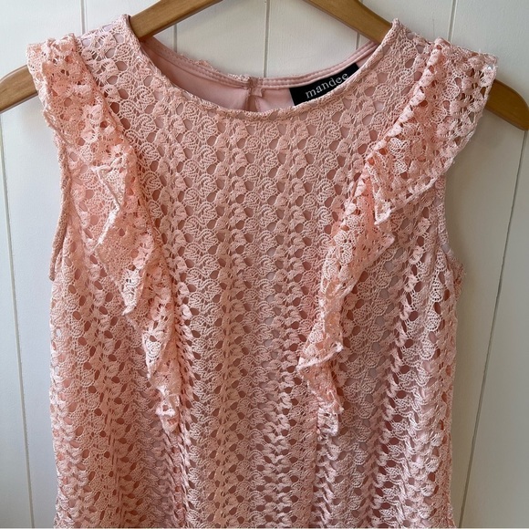 MANDEE Women’s Pink Lace Lined Sleeveless Top, Size Small, #76 - Picture 2 of 8